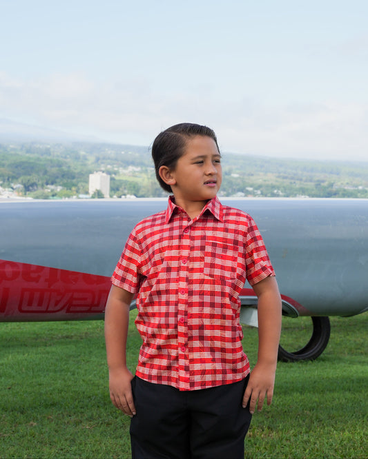 Lehua X Palaka Keiki Aloha Shirt