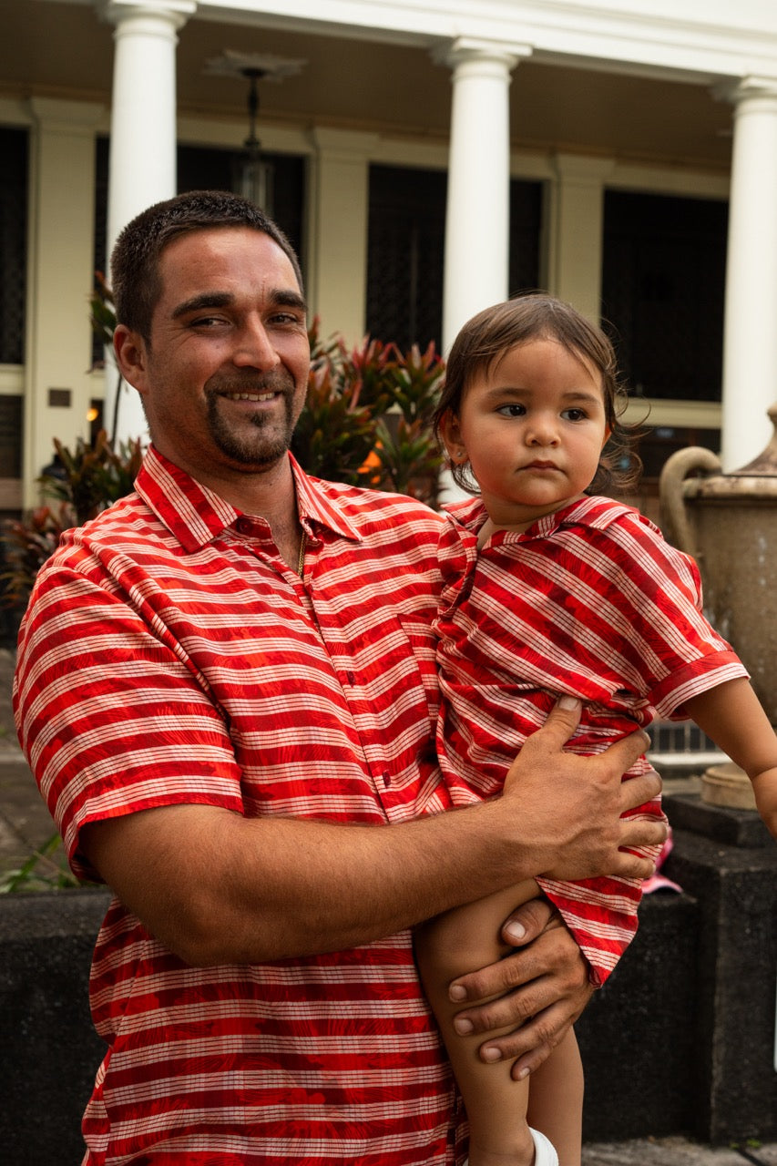Lehua X Palaka Keiki Button-Up Shirt Dress