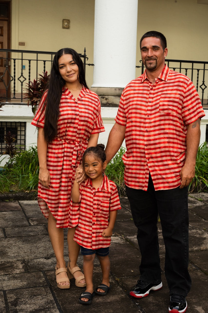 Adult Aloha Shirt- Lehua X Palaka