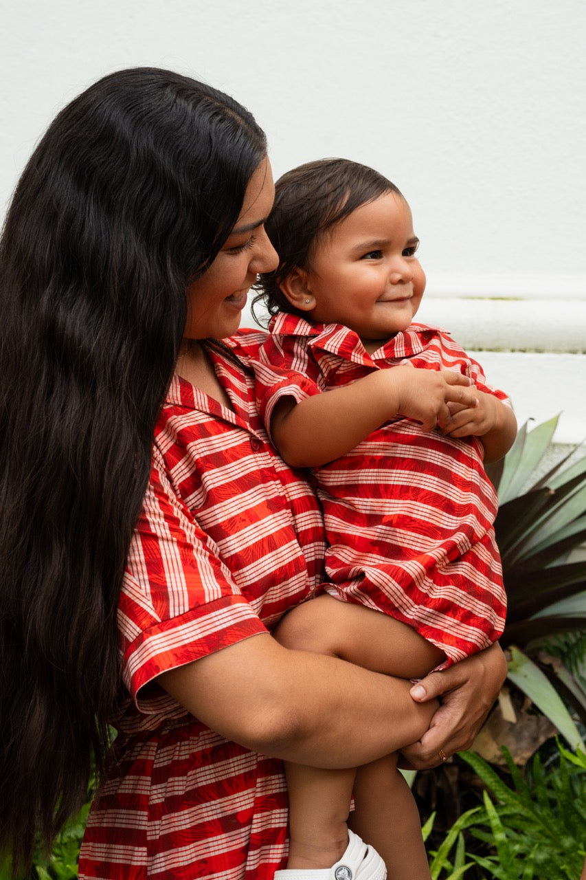 Lehua X Palaka Keiki Button-Up Shirt Dress