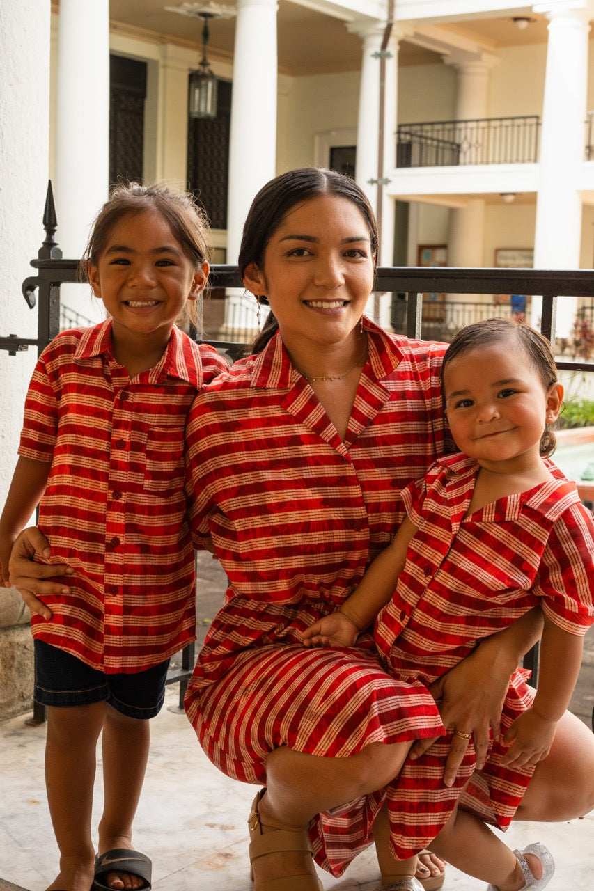 Lehua X Palaka Keiki Button-Up Shirt Dress