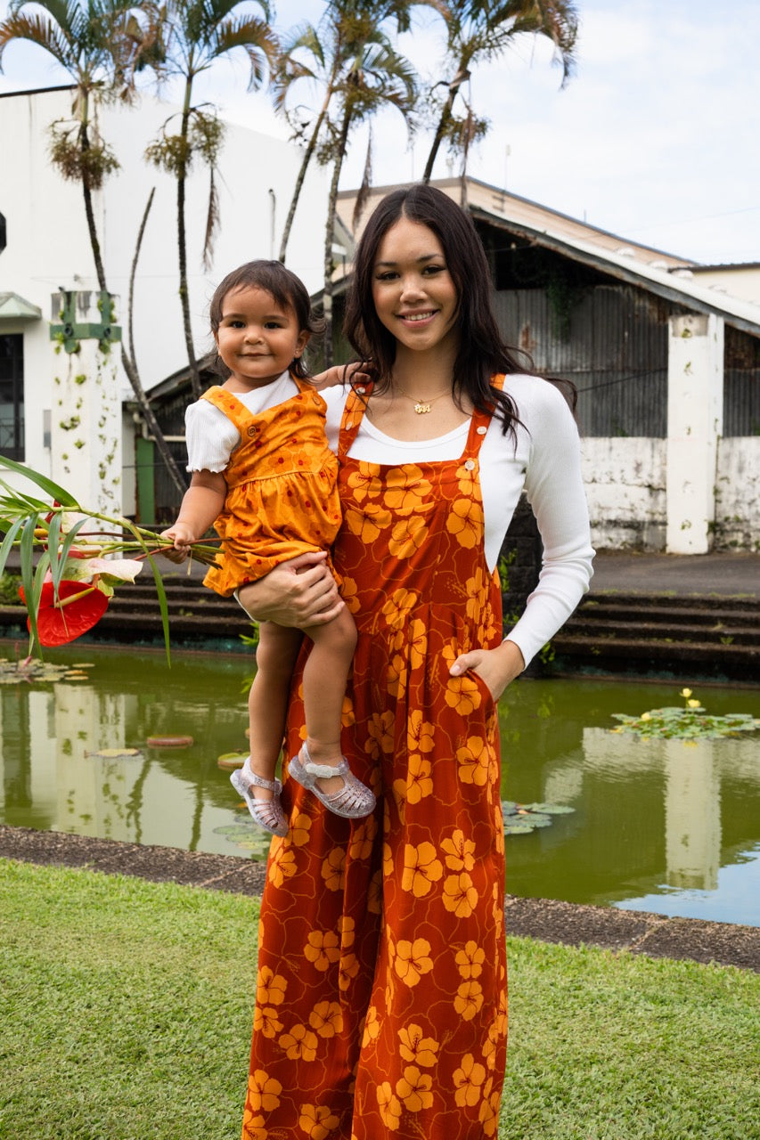 Hibiscus Heaven Jumpsuit Overalls w/ Adjustable Straps