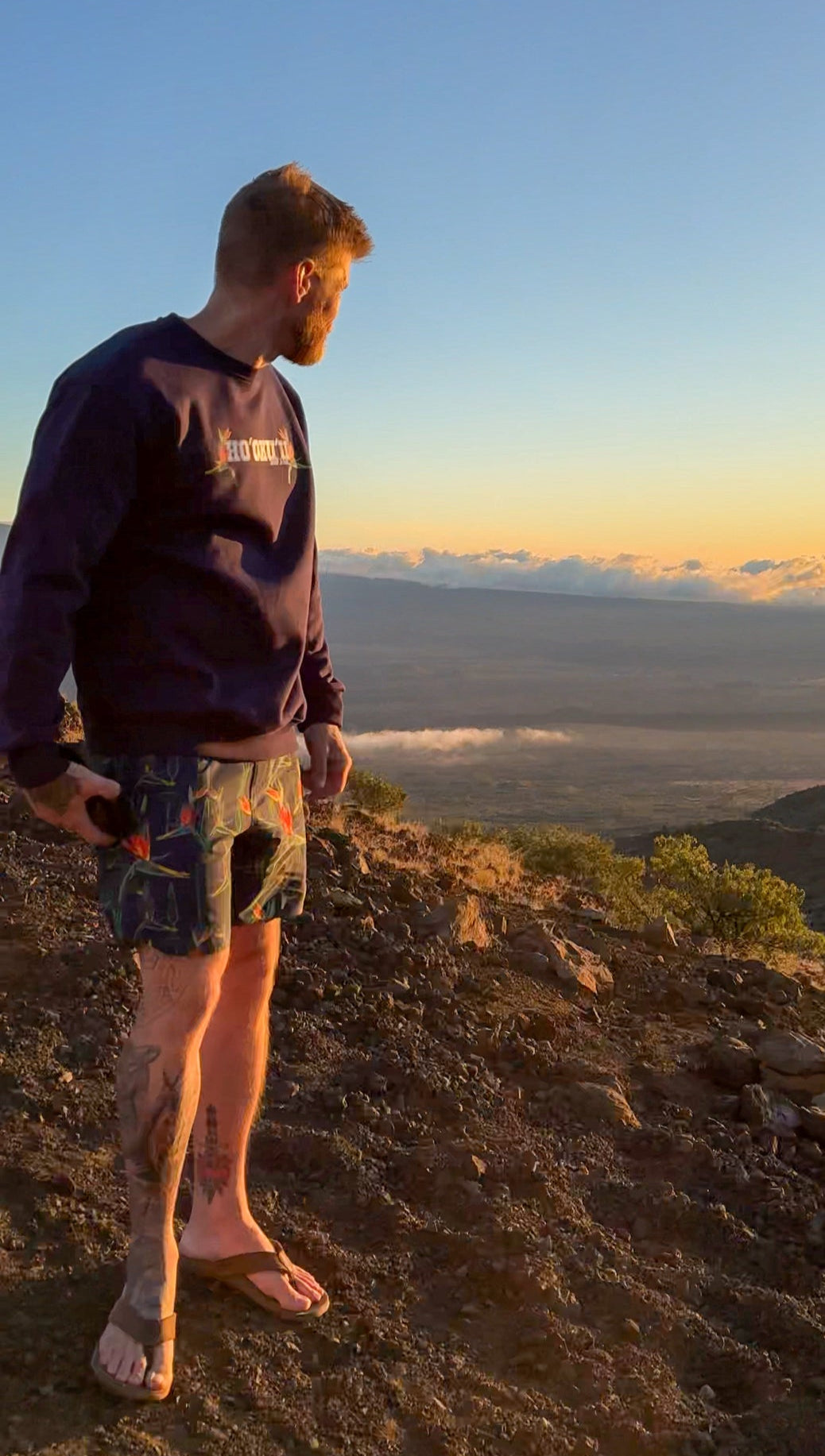 Navy Bird of Paradise Board Shorts by Irie and Haze X Ikehu Collective