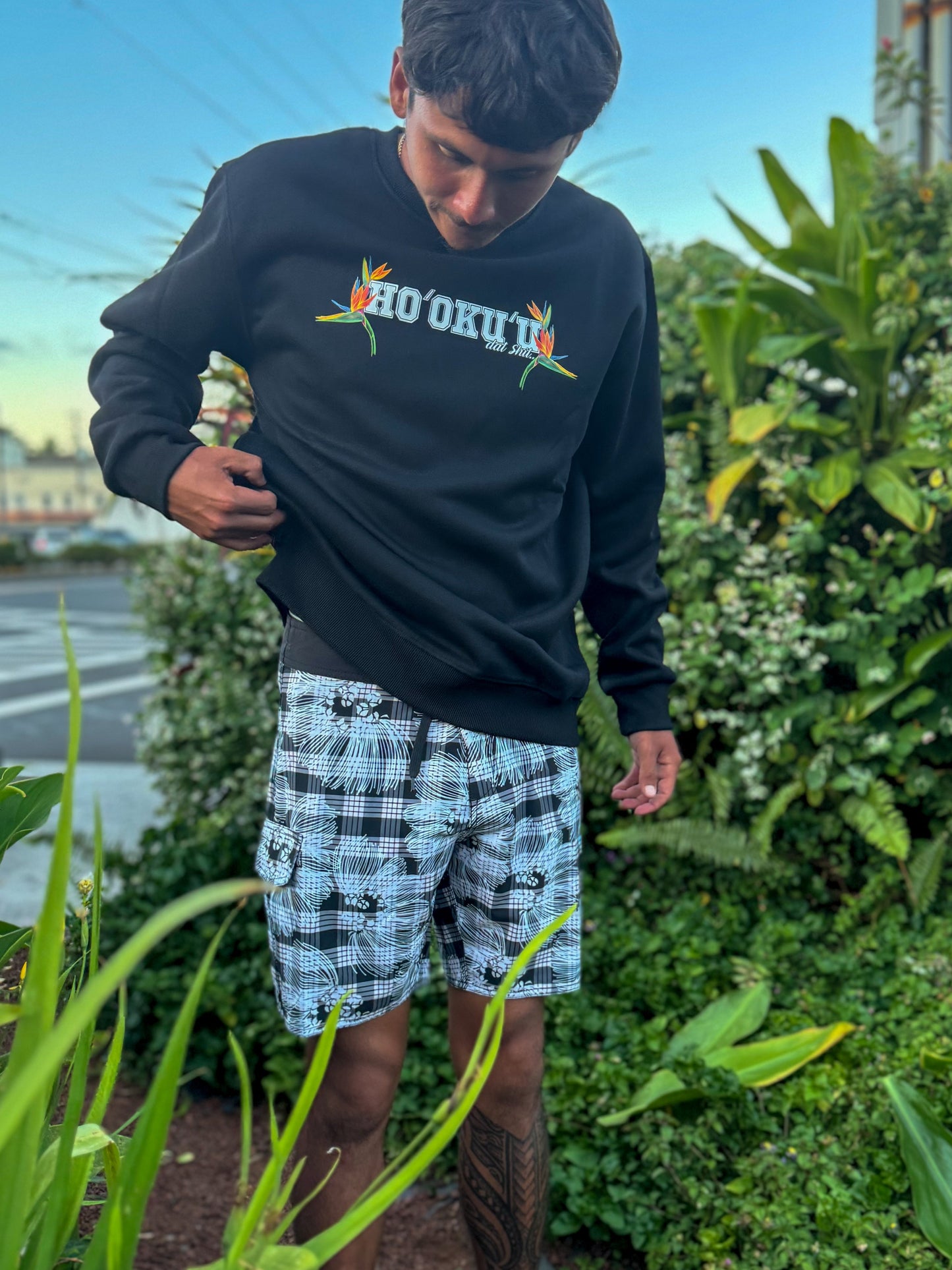 Black Lehua X Palaka Board Shorts