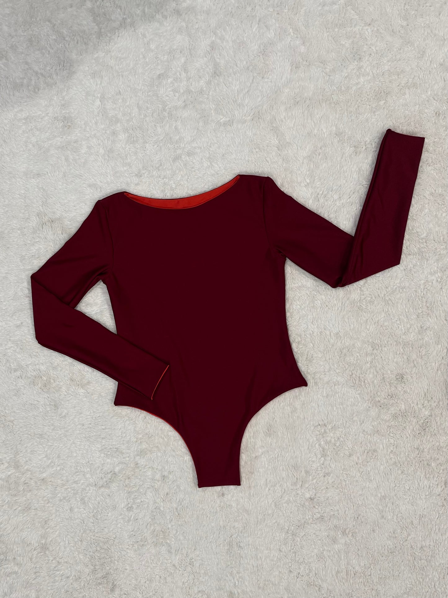 Boat Neck Long Sleeve One Piece - L