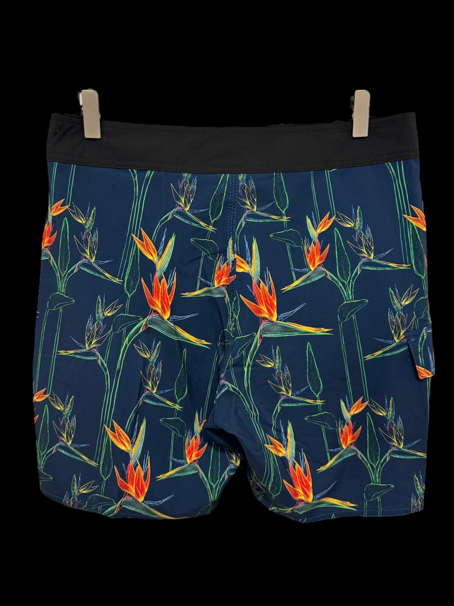 Navy Bird of Paradise Board Shorts by Irie and Haze X Ikehu Collective