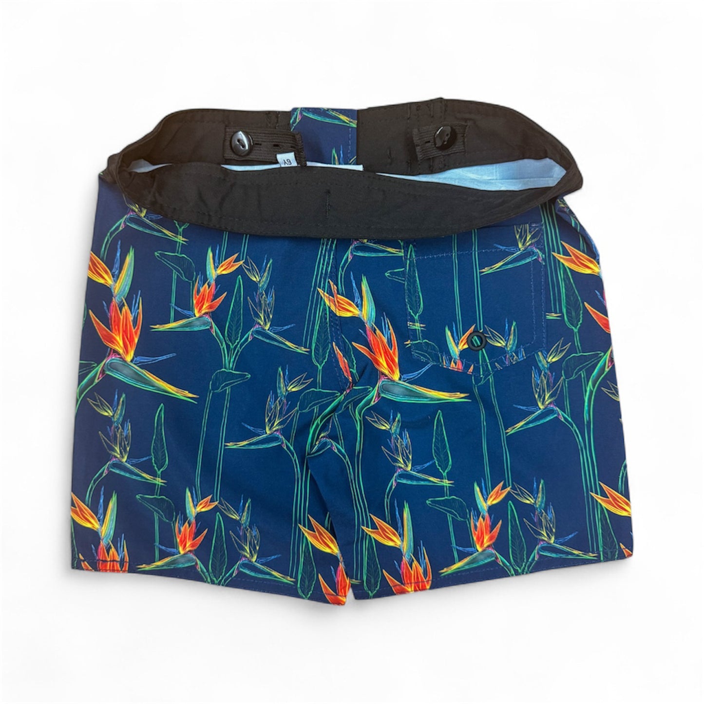 Navy Bird of Paradise Board Shorts by Irie and Haze X Ikehu Collective