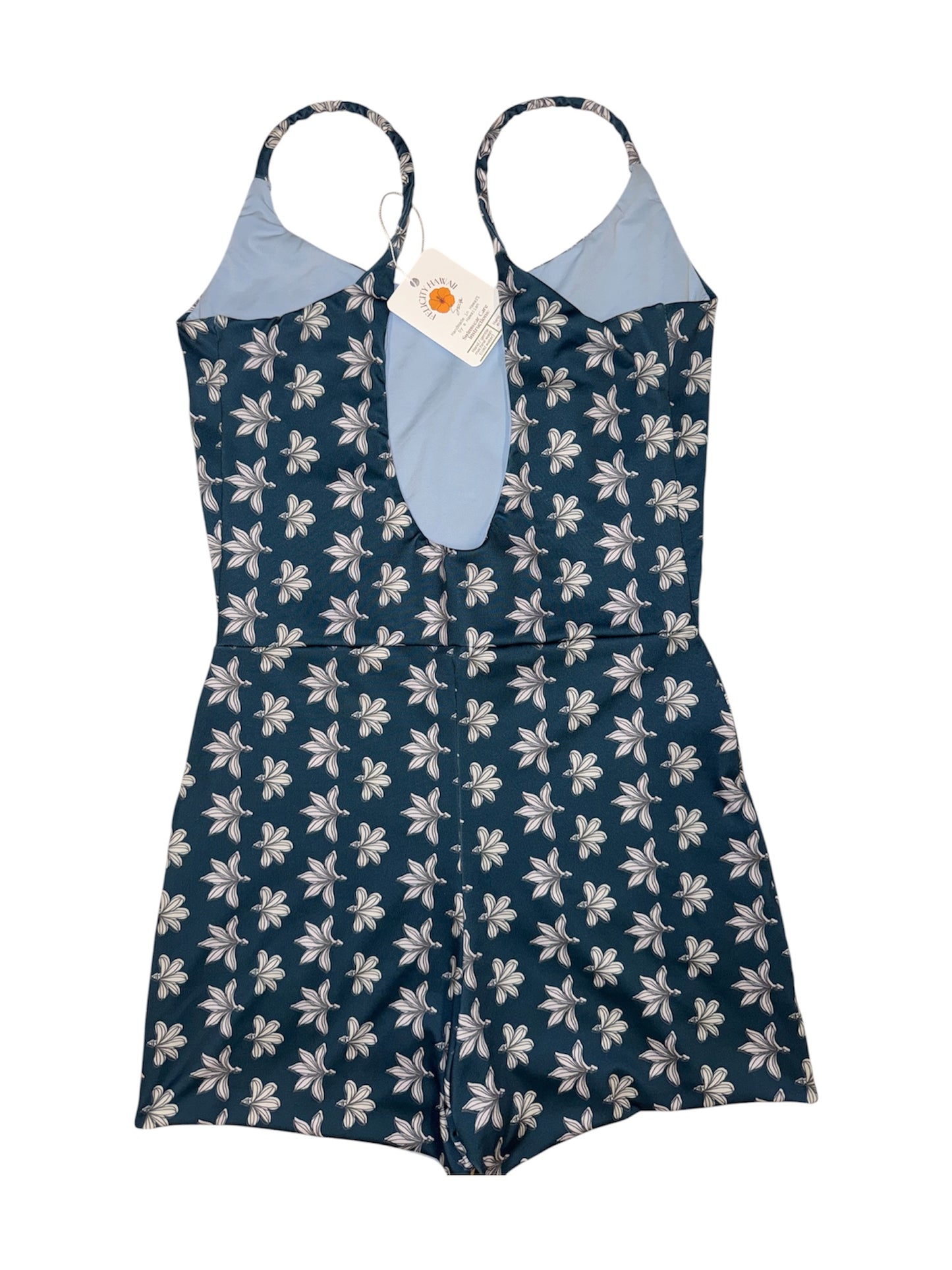 Blue Naupaka Scoop Back Playsuit - L