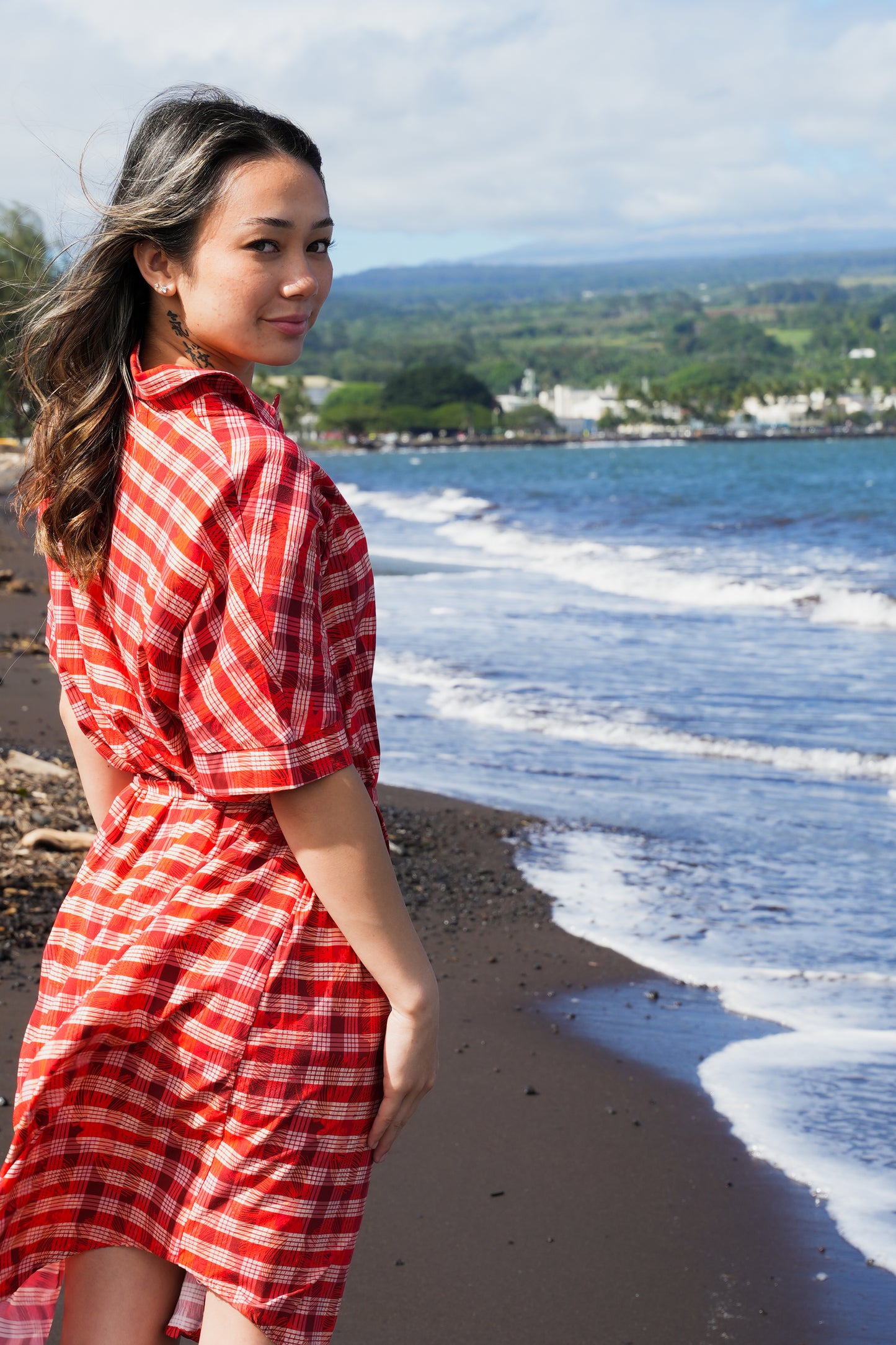 Lehua X Palaka Shirt Dress w/ Waist Tie