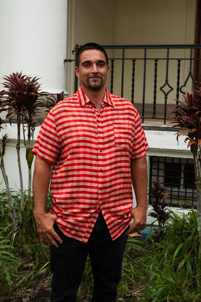 Adult Aloha Shirt- Lehua X Palaka