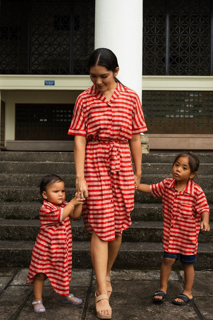 Lehua X Palaka Shirt Dress w/ Waist Tie