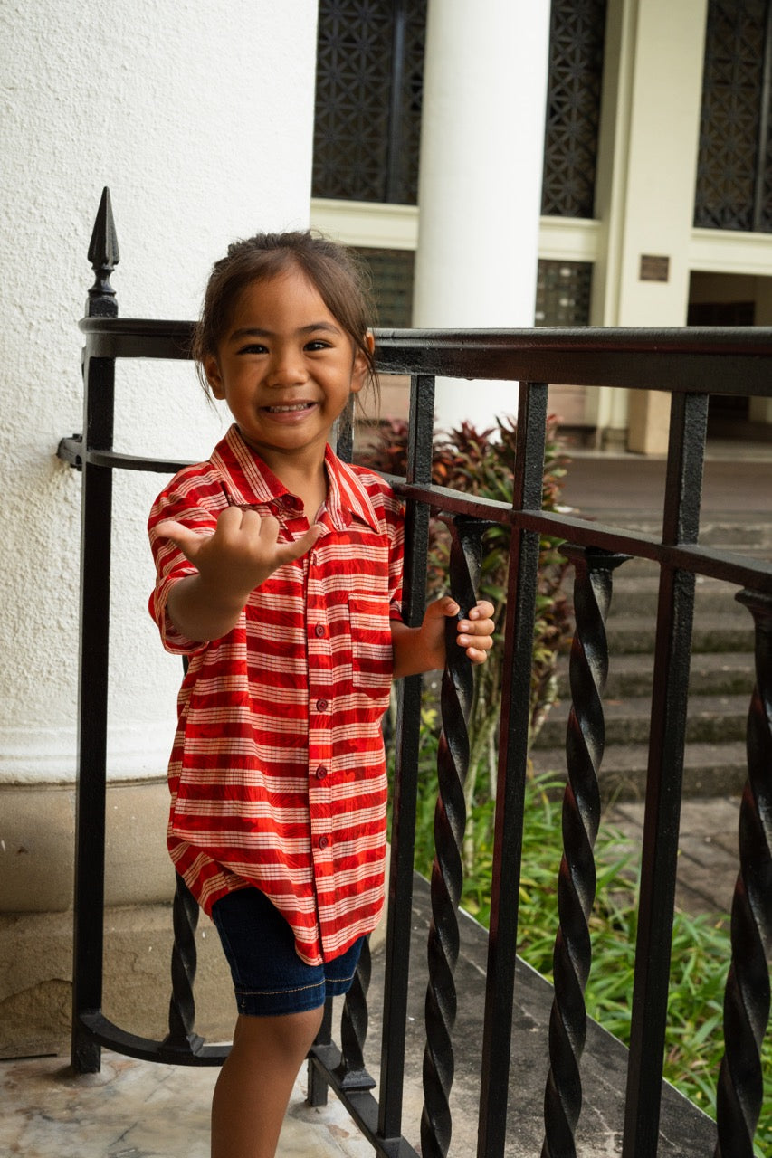 Lehua X Palaka Keiki Aloha Shirt