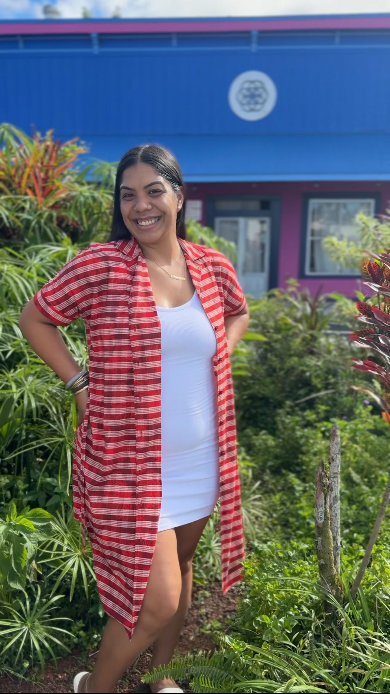 Lehua X Palaka Shirt Dress w/ Waist Tie