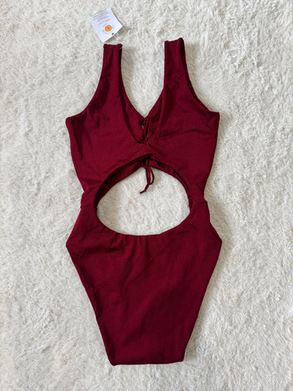 Lace-Up Front Cut Out One Piece - XL