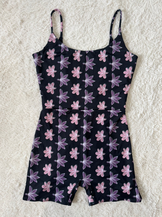Pink & Black Naupaka Scoop Back Playsuit - XL
