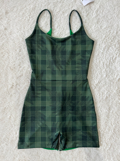 Green Fern Palaka Scoop Back Playsuit - M