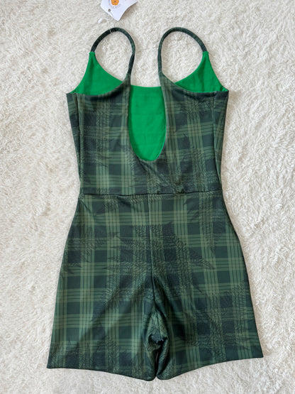 Green Fern Palaka Scoop Back Playsuit - M