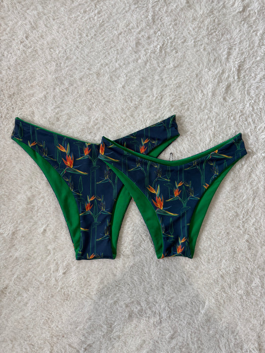 Navy Bird of Paradise Low Rise Bottoms