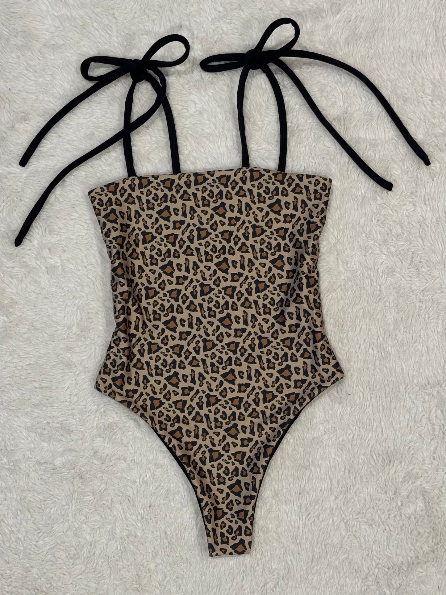 Cheetah Moku Tie Strap One Piece - XS