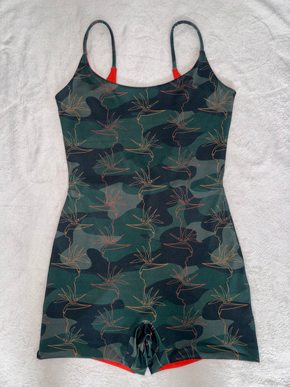Bird of Paradise on Camo Scoop Back Playsuit - 2XL