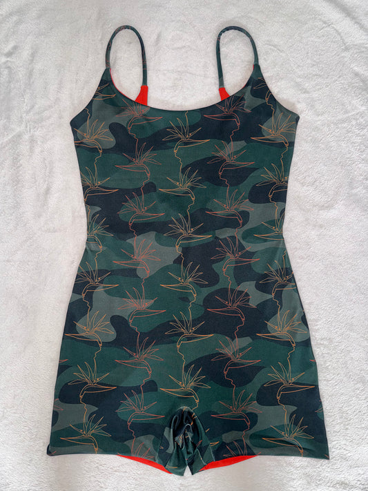 Bird of Paradise on Camo Scoop Back Playsuit - 2XL